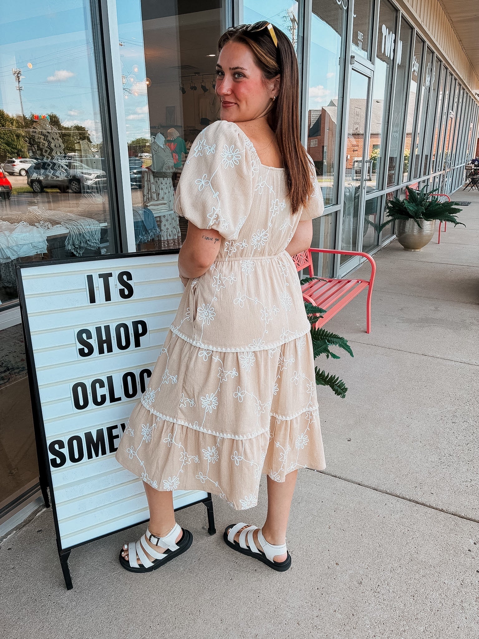 women's dress cocktail Violette Long Maxi Hawaiian White / M The fit flare bridesmaid Shoe Size:24 EU (8 Toddler US) Chic Treat Ivy Style
