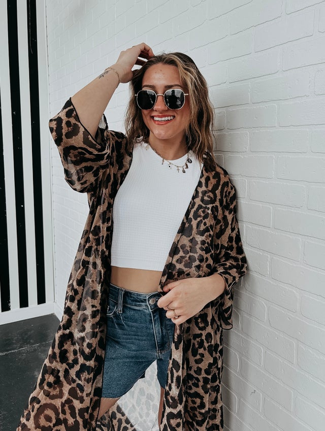 Cheetah kimono cardigan outlet